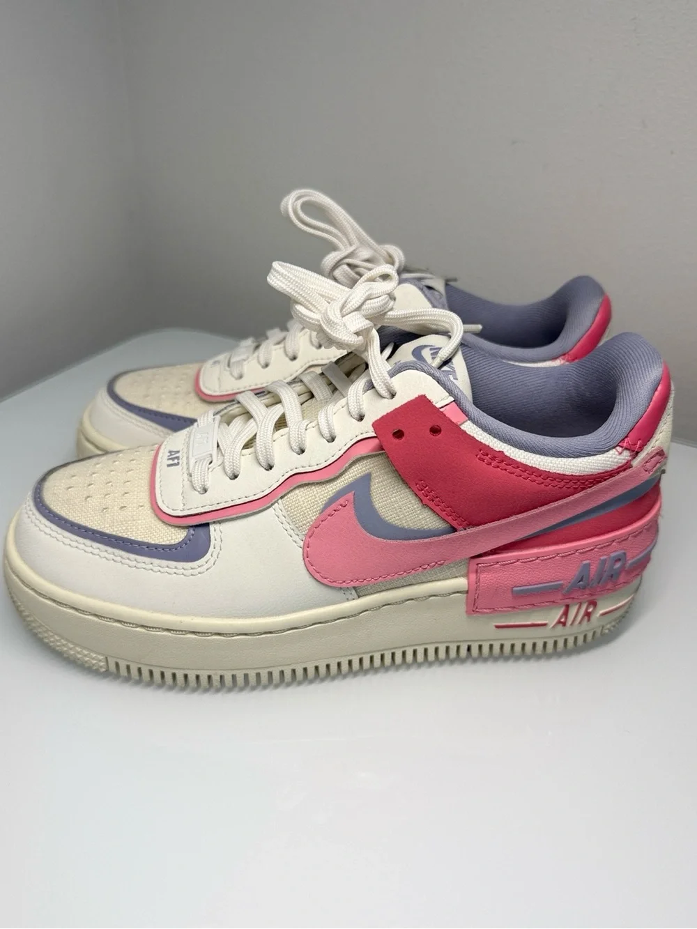 💕 Nike Air Force 1 Shadow ‘Sail Sea Coral’ Pink Purple - Size 5